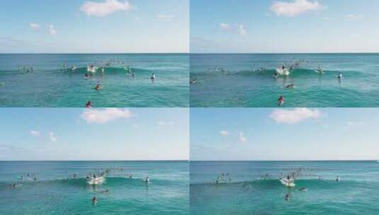 冲浪者乘着海浪冲浪高清在线视频素材下载