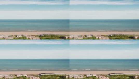 竖幅俯拍海滩景色高清在线视频素材下载