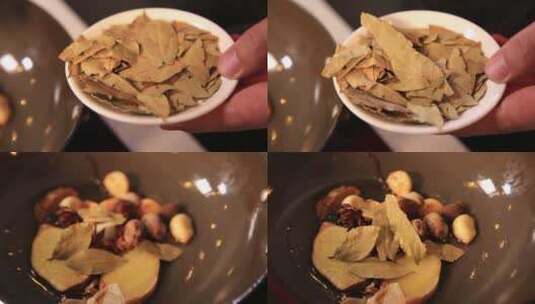 葱姜蒜炝锅 (7)高清在线视频素材下载