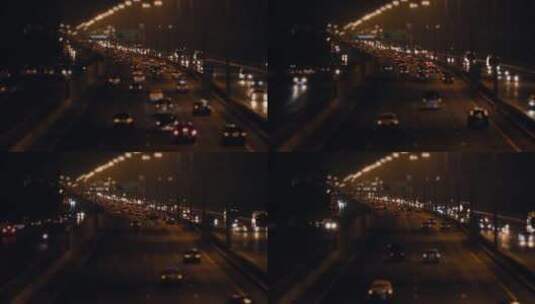 夜晚的城市交通高清在线视频素材下载
