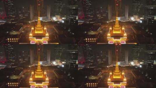 上海展览中心航拍高清在线视频素材下载