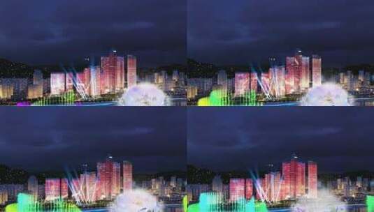 三维城市夜景灯光秀01高清在线视频素材下载