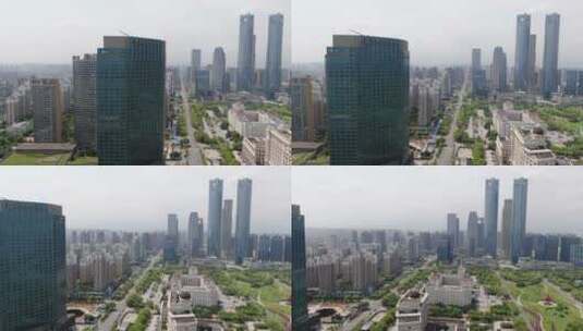 航拍江西南昌城市风光地标建筑高清在线视频素材下载