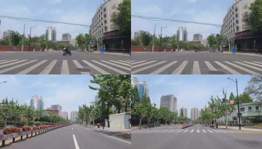 上海封城中的蓝天白云现代都市状况高清在线视频素材下载