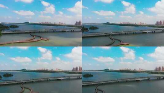 安徽省蚌埠市城市风光航拍高清在线视频素材下载