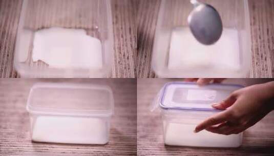【镜头合集】食材保鲜用密封饭盒高清在线视频素材下载