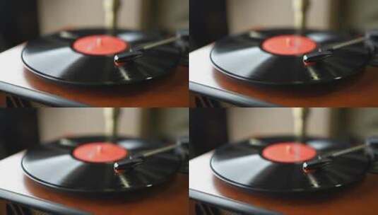 古老留声机黑胶唱片播放音乐高清在线视频素材下载