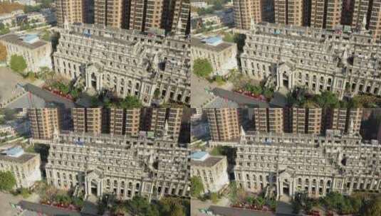 武汉汉口古德寺航拍片段11俯拍环绕高清在线视频素材下载