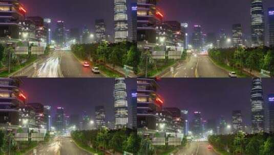 深圳高速公路与城市摩天大楼闪耀高清在线视频素材下载