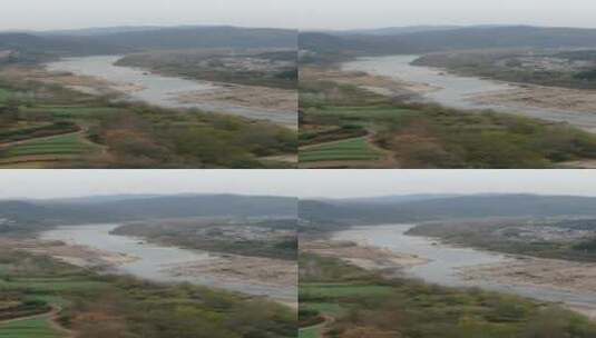 自然风光湖南舞水河竖屏航拍高清在线视频素材下载