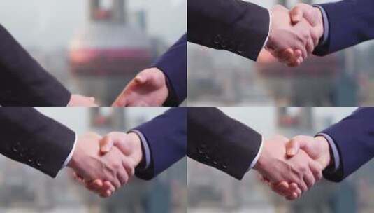 两个商务人士握手慢镜头高清在线视频素材下载