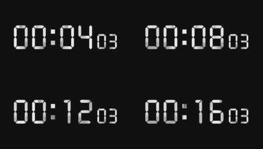 4K银色液晶数字顺数30秒钟精确毫秒 2高清在线视频素材下载