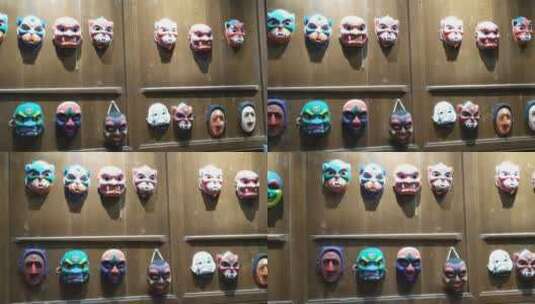 民间木雕傩面具技艺技术4K实拍视频 (45)高清在线视频素材下载