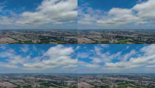 延时 云 大范围移动 航拍 城市高清在线视频素材下载