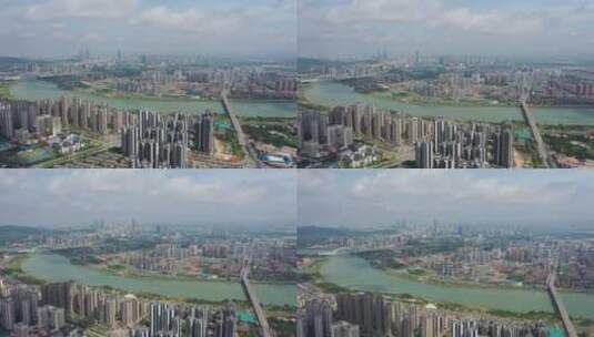 航拍南宁邕宁区城市风光高清在线视频素材下载