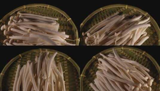 白玉菇海鲜菇高清在线视频素材下载