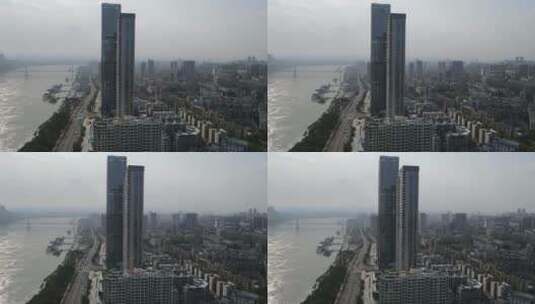 航拍湖北宜昌国际广场ifC高清在线视频素材下载