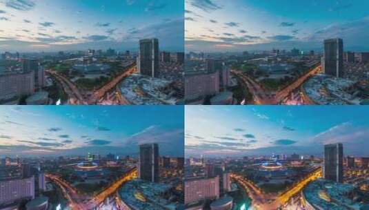 义乌城市交通夜景车流6K延时摄影高清在线视频素材下载