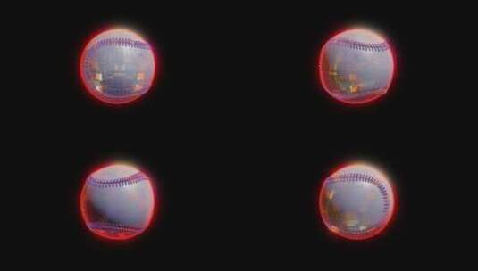 4K带通道赛博朋克元宇宙元素3D棒球高清在线视频素材下载