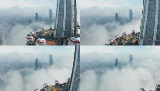 广州塔大气蓝天云海-1高清在线视频素材下载