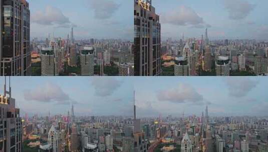 上海商业圈建筑风光航拍香港广场高清在线视频素材下载
