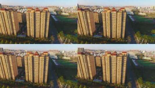 航拍陕西城市现代化发展高清在线视频素材下载