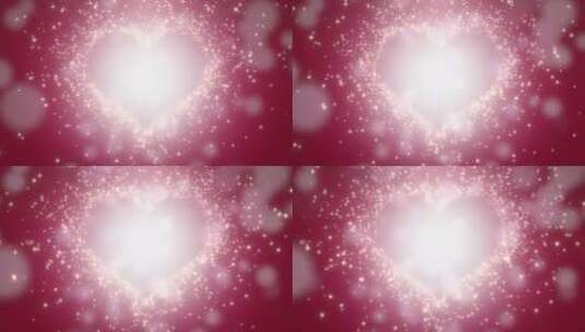 粉红爱心粒子特效高清在线视频素材下载