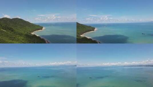 海南陵水黎安港南湾猴岛航拍高清在线视频素材下载
