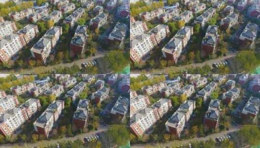 航拍陕西城市现代化发展建筑高清在线视频素材下载