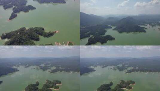 广州从化流溪河国家森林公园小岛流溪湖高清在线视频素材下载