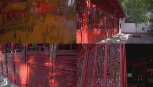 杭州吴山景区中兴东岳庙建筑4K视频素材高清在线视频素材下载