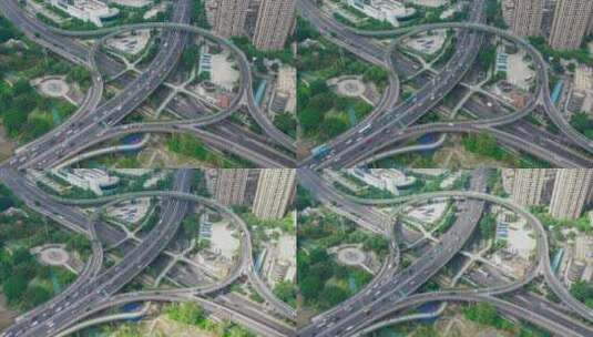 福州城市立交桥公路交通俯瞰车流高清在线视频素材下载