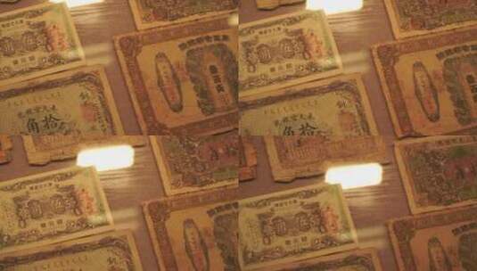 旧社会明清中国纸币银票及模具高清在线视频素材下载