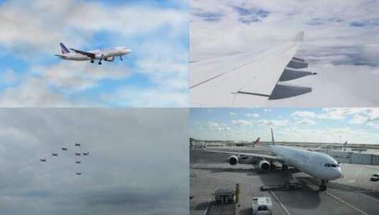 飞机从天空飞过-飞机起飞飞机降落航班高清在线视频素材下载
