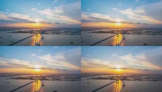 广东省广州南沙大桥延时风光高清在线视频素材下载