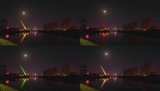 4K洪山桥月亮升起延时高清在线视频素材下载
