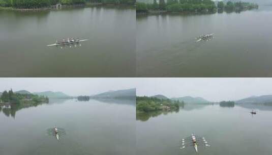 航拍浙江杭州湘湖自然风景-合集高清在线视频素材下载