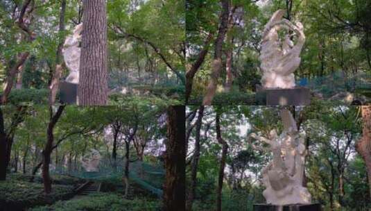 杭州吴山景区忠魂雕像4K视频合集高清在线视频素材下载