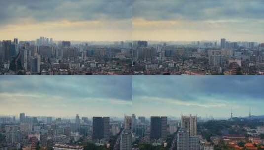 广州市老城区越秀区北京路周边楼顶日落风光高清在线视频素材下载