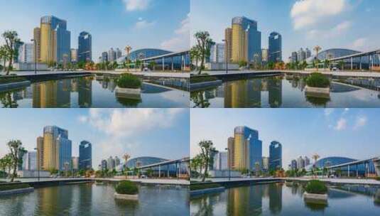 惠州江北文化艺术中心延时高清在线视频素材下载