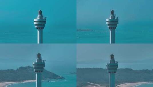 航拍海岛灯塔高清在线视频素材下载