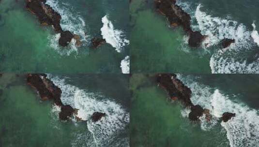 海浪慢镜头海浪升格海浪拍打礁石高清在线视频素材下载