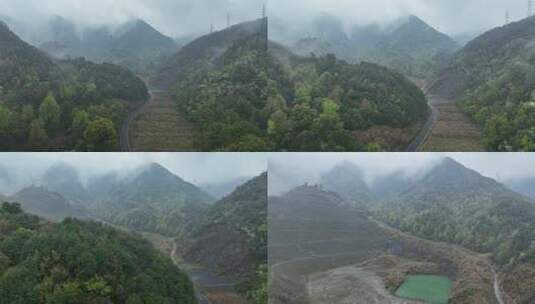 烟雨云雾缥缈的大山高清在线视频素材下载