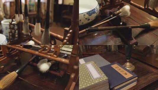 文房四宝笔墨纸砚 书法文化 中国传统文化高清在线视频素材下载