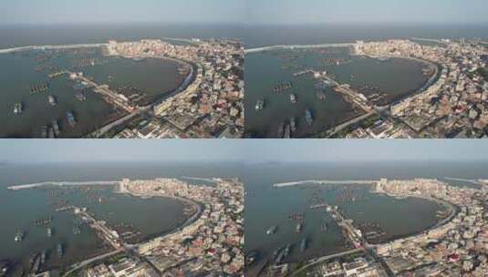福建泉州石狮祥芝中心渔港航拍高清在线视频素材下载