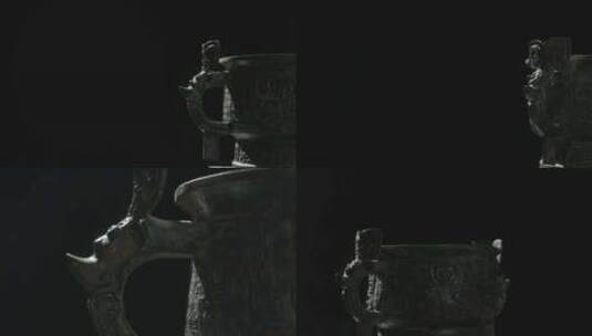 西周武王古青铜器利簋古玩古董古代祭祀文物高清在线视频素材下载