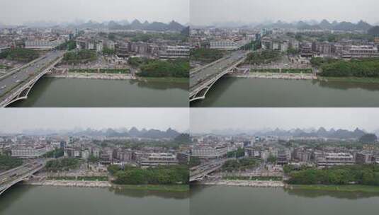 广西桂林逍遥楼古建筑航拍高清在线视频素材下载