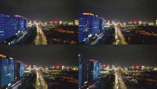 夜晚的城市道路航拍高清在线视频素材下载