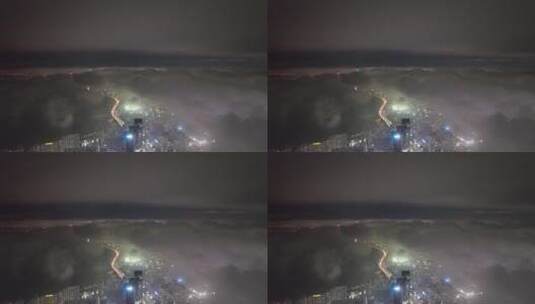 深圳城市夜景云海高清在线视频素材下载