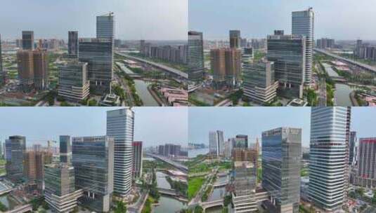 【正版4K素材】广州南沙中国银行航拍1高清在线视频素材下载